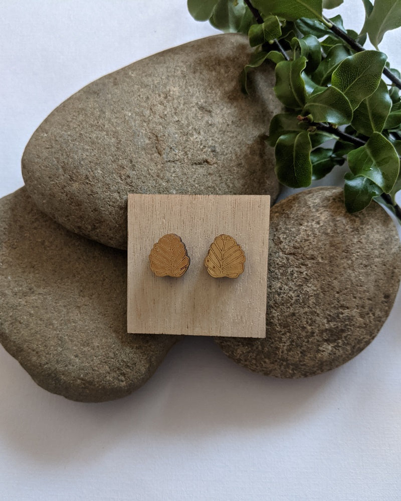 Fagus leaf earrings