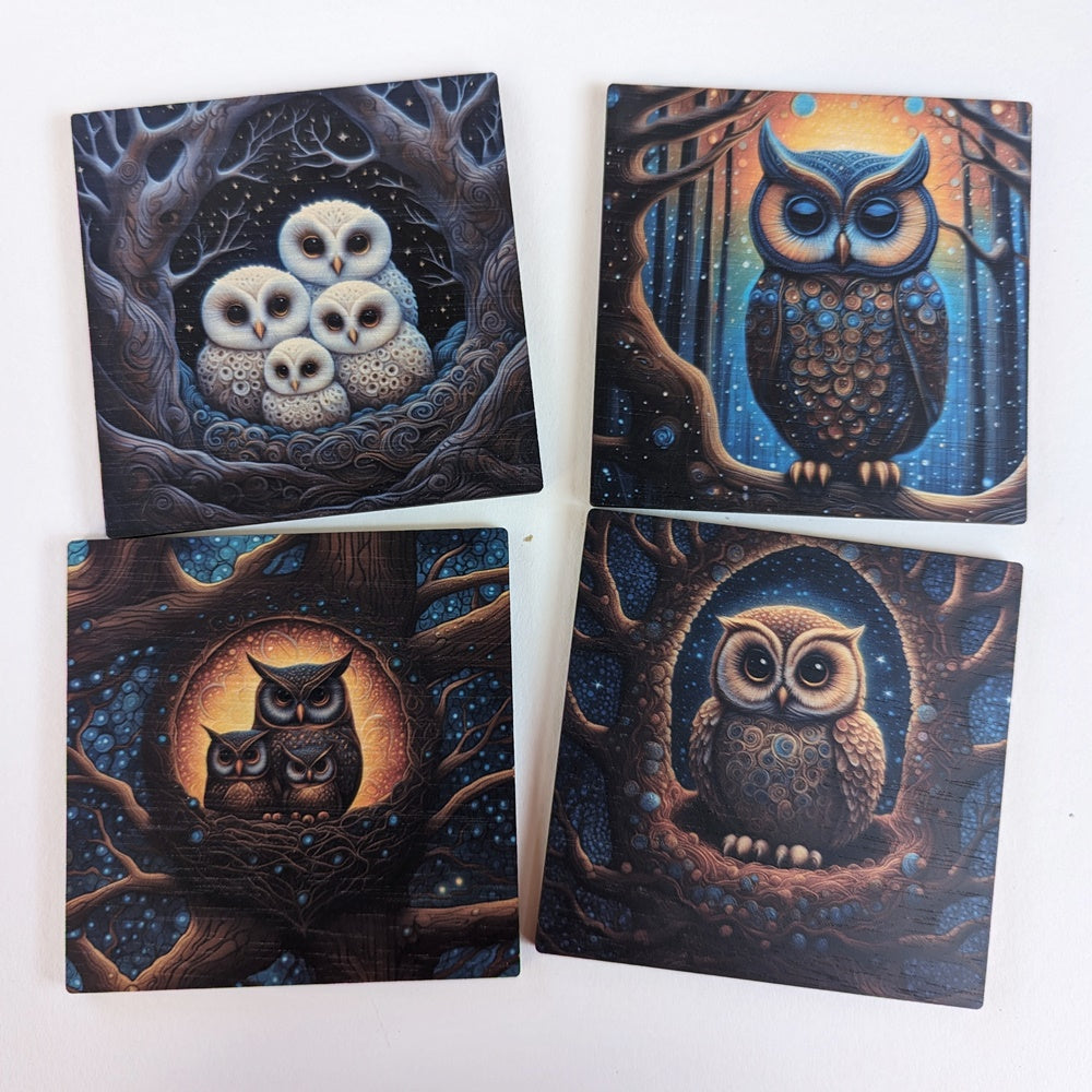 Owl coloured Coasters