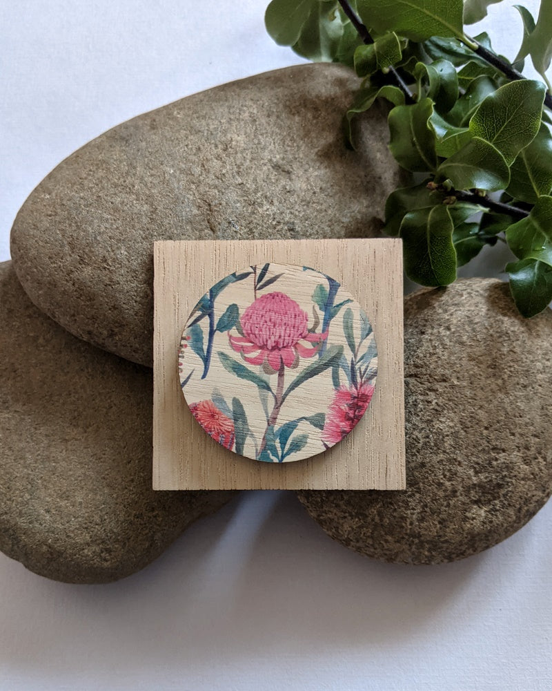 Pink flower brooch